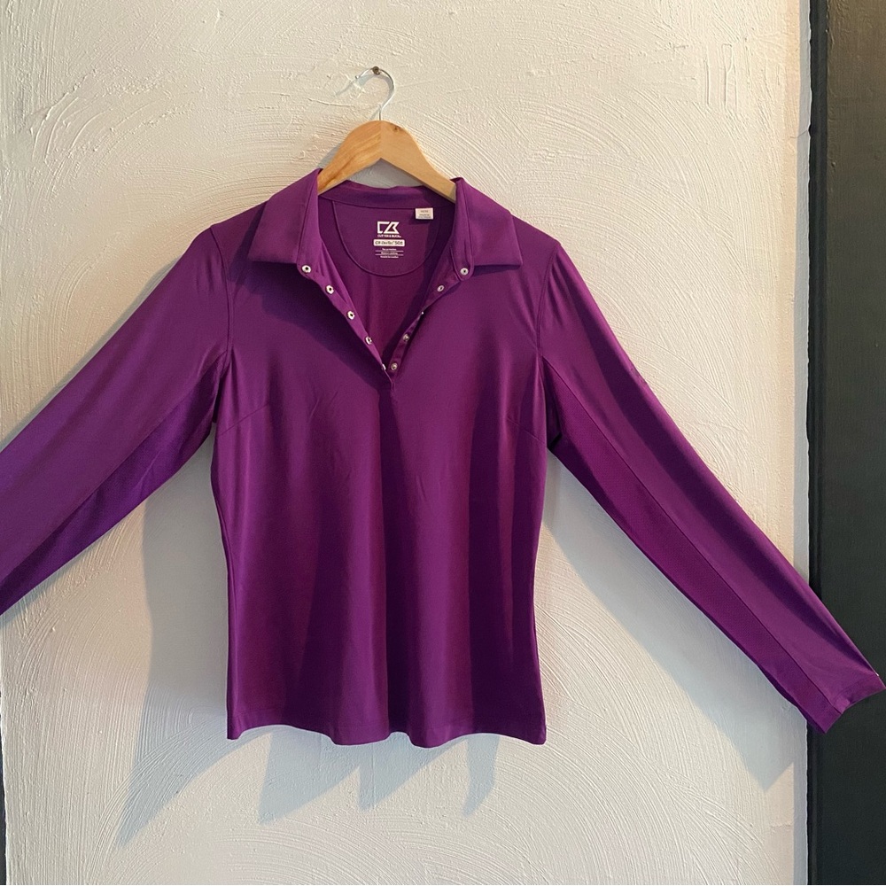 Cutter & Buck Purple Fitted Sport Shirt
